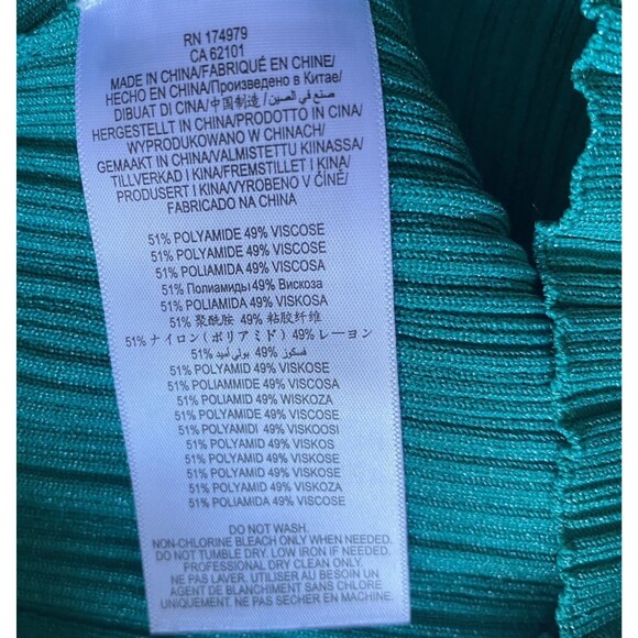 Harve Leger Ribbed Sweetheart Top M Green Long Sleeve Cropped Party Y2K $690 - Picture 8 of 12